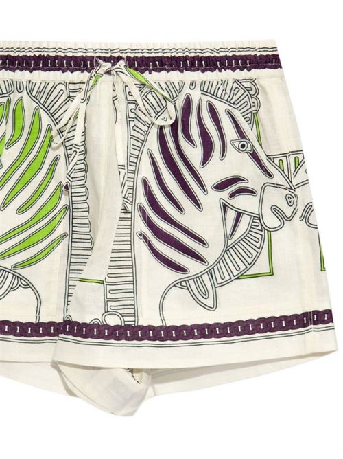 Short bianco con stampa zebrata Tory burch | 158325253